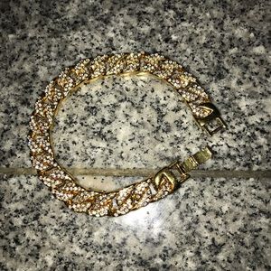 Blinged our gold plated Cuban link bracelet